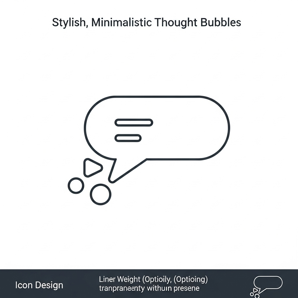 A stylish, minimalistic thought bubble icon, representing comments or discussion, against a clean, modern background.