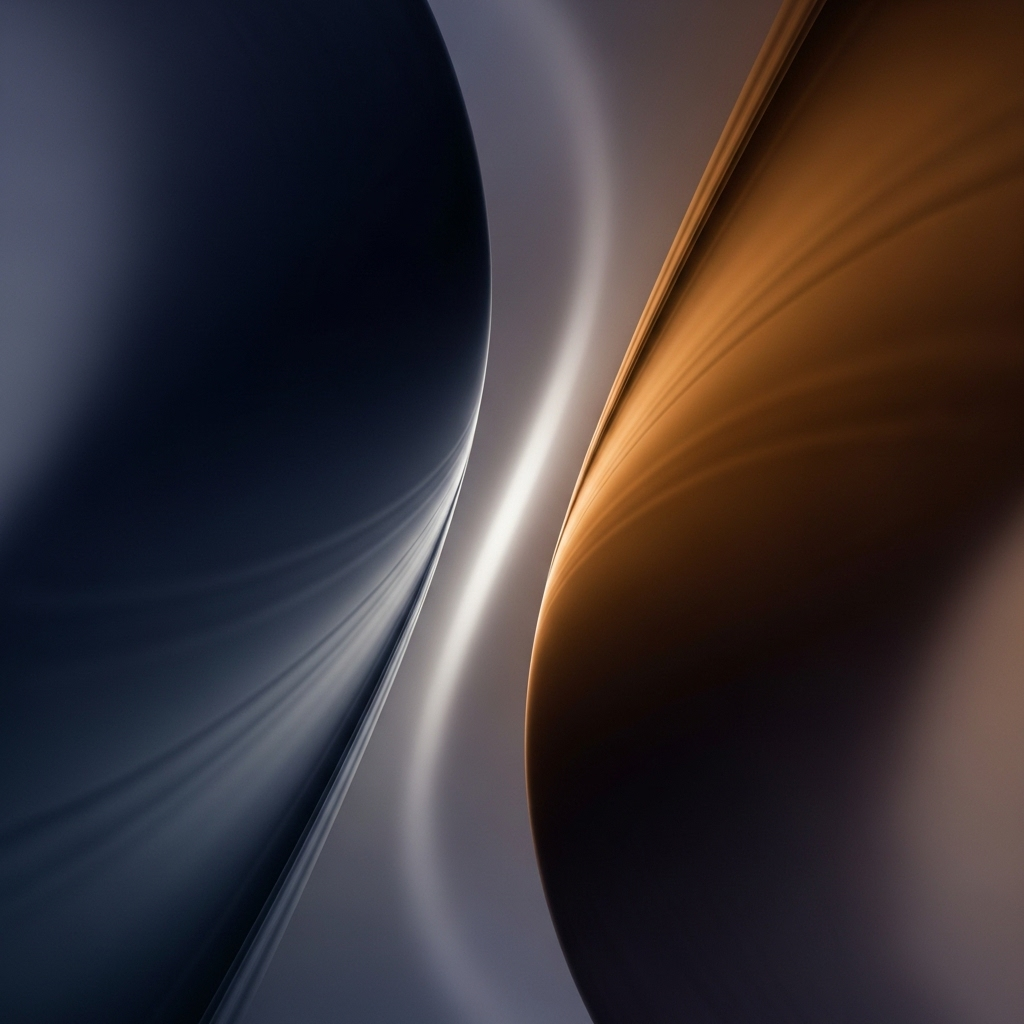 모순 A thought-provoking abstract visual representing two opposing but interconnected ideas, perhaps with a subtle interplay of light and shadow. The colors are muted and contemplative, focusing on conceptual balance.