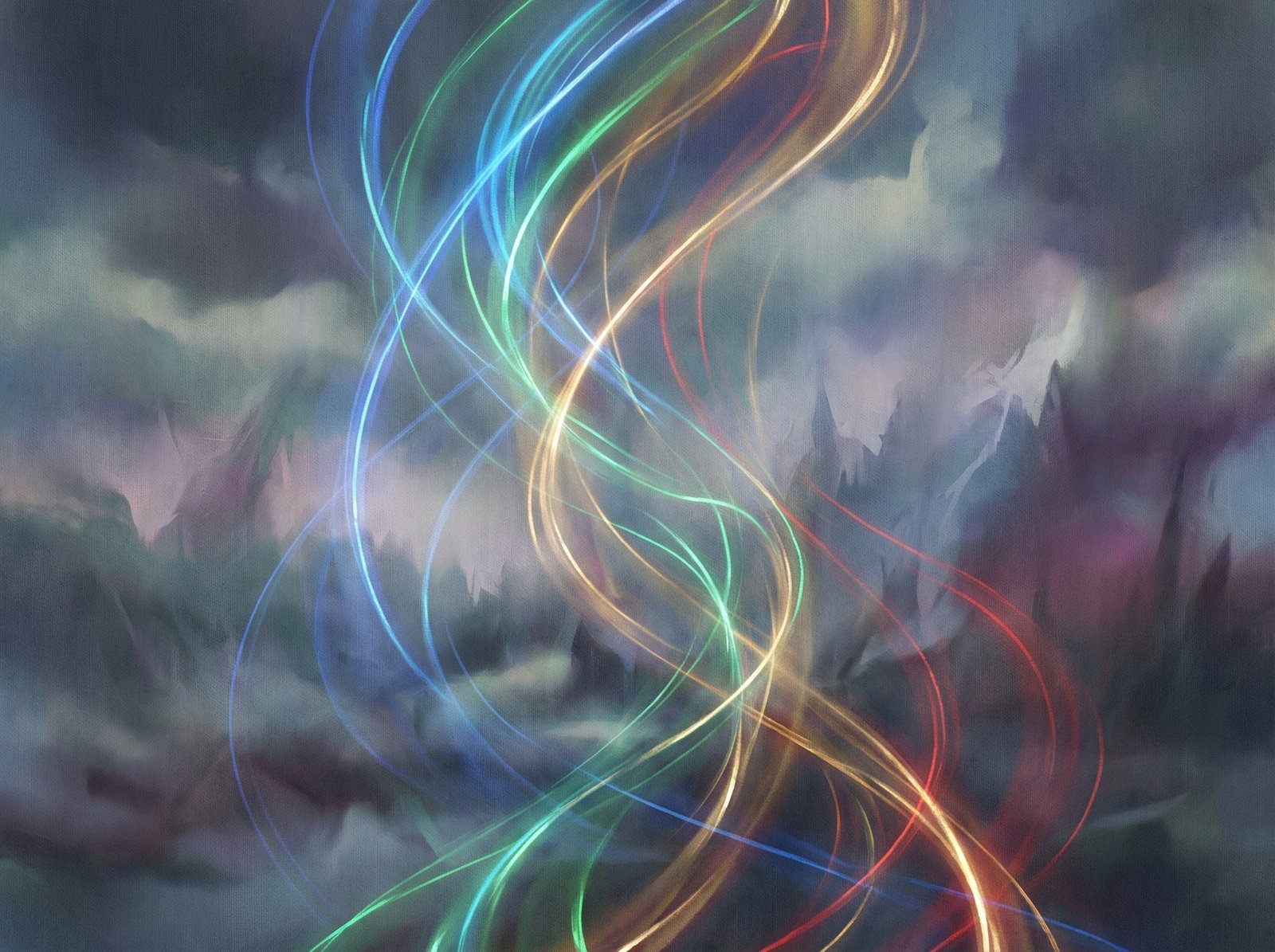 Abstract representation of a thriving stock market graph with diverse colored lines, some rising sharply, some gently, against a backdrop of subtle, blurred challenges. No visible text. Aspect ratio 4:3.