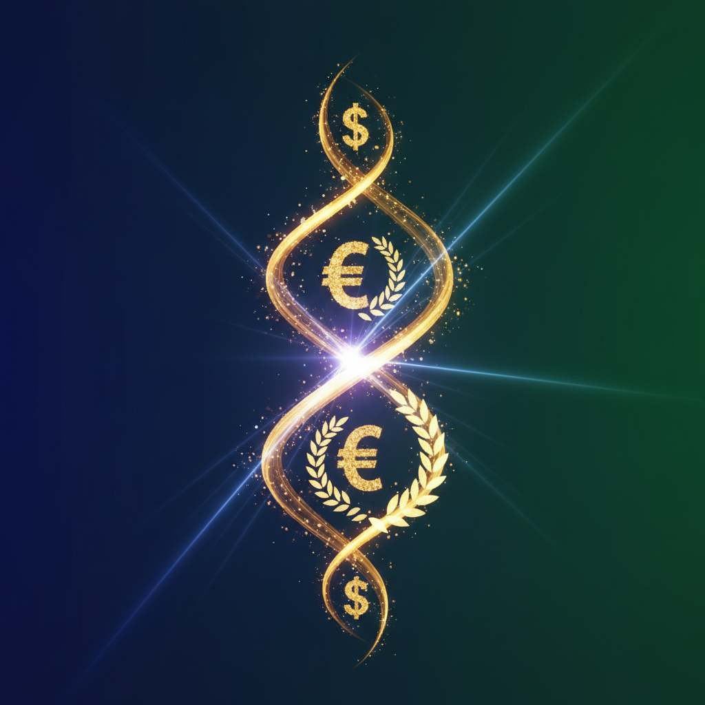 A conceptual image of abstract wealth and honor, represented by flowing golden lines and elegant light, clean infographic, modern layout, high contrast, colored background, no text