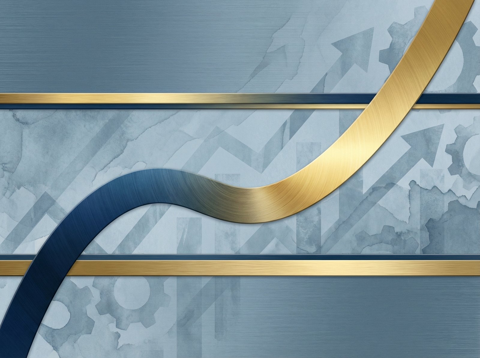 An artistic illustration of a financial spread strategy showing two parallel lines catching a rising stock price curve, professional blue and gold color palette, 4:3 ratio, no text