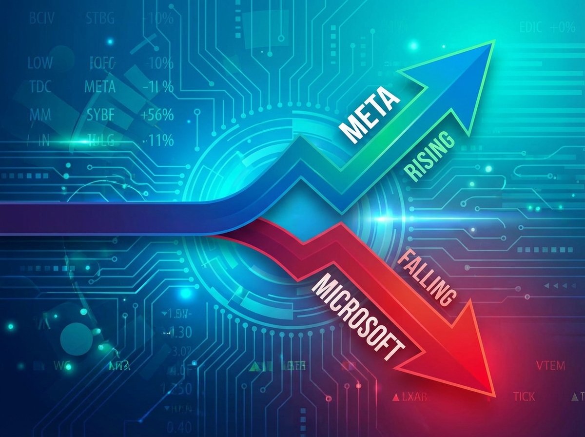 메타와 마이크로소프트의 대조적인 주가 흐름