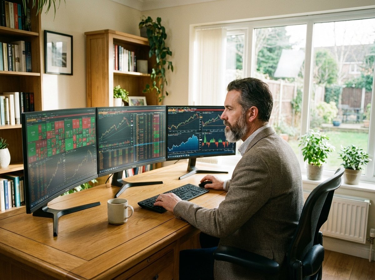 주식 시장 지표를 분석하는 투자자의 모습