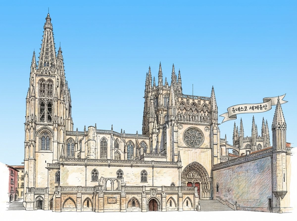 부르고스 대성당의 웅장한 전경