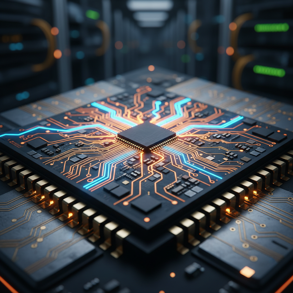 정밀한 마이크로 칩셋과 데이터 흐름 형상화