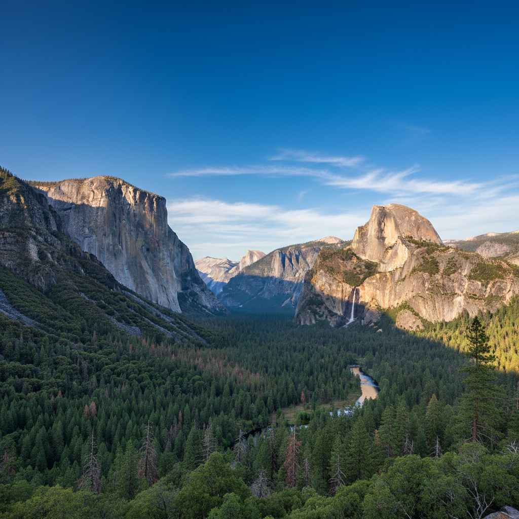 요세미티 국립공원의 웅장한 전경