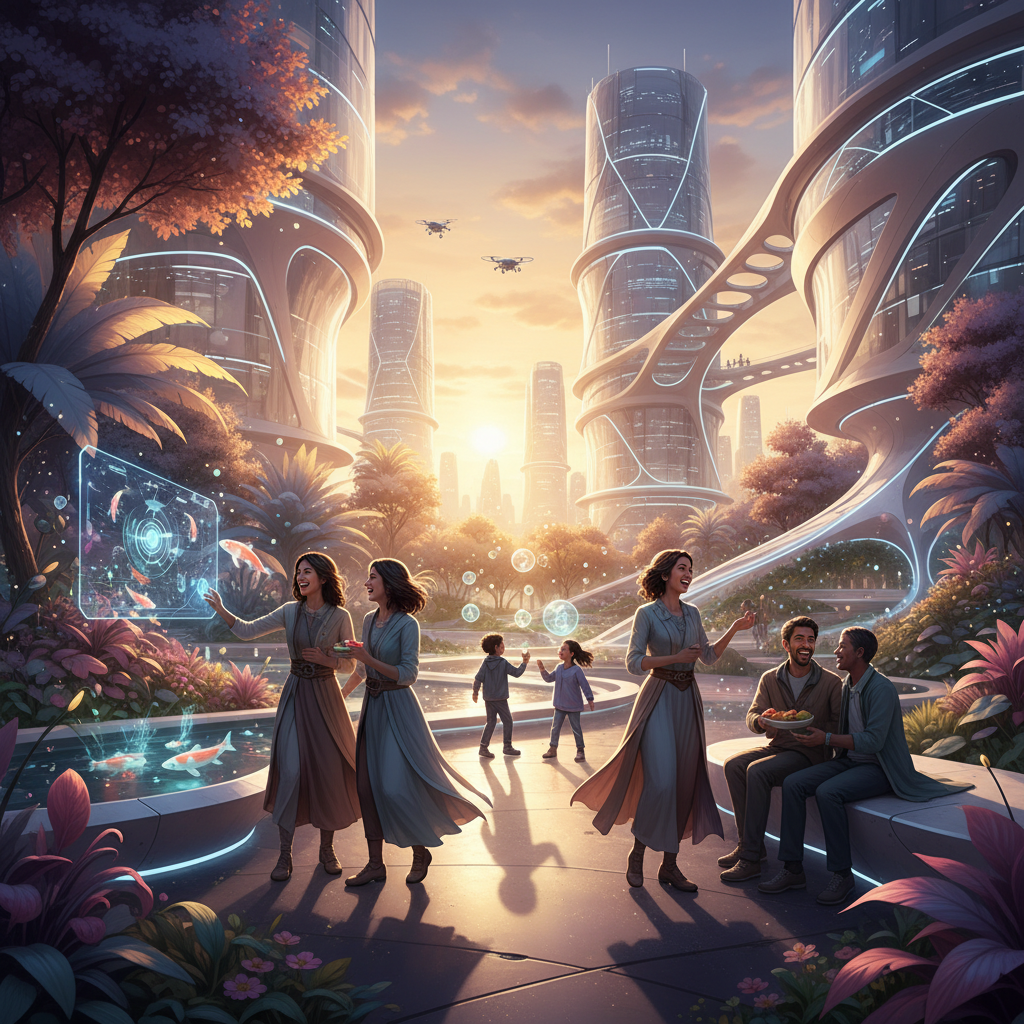 기술의 도움으로 안전하게 모여 있는 사람들