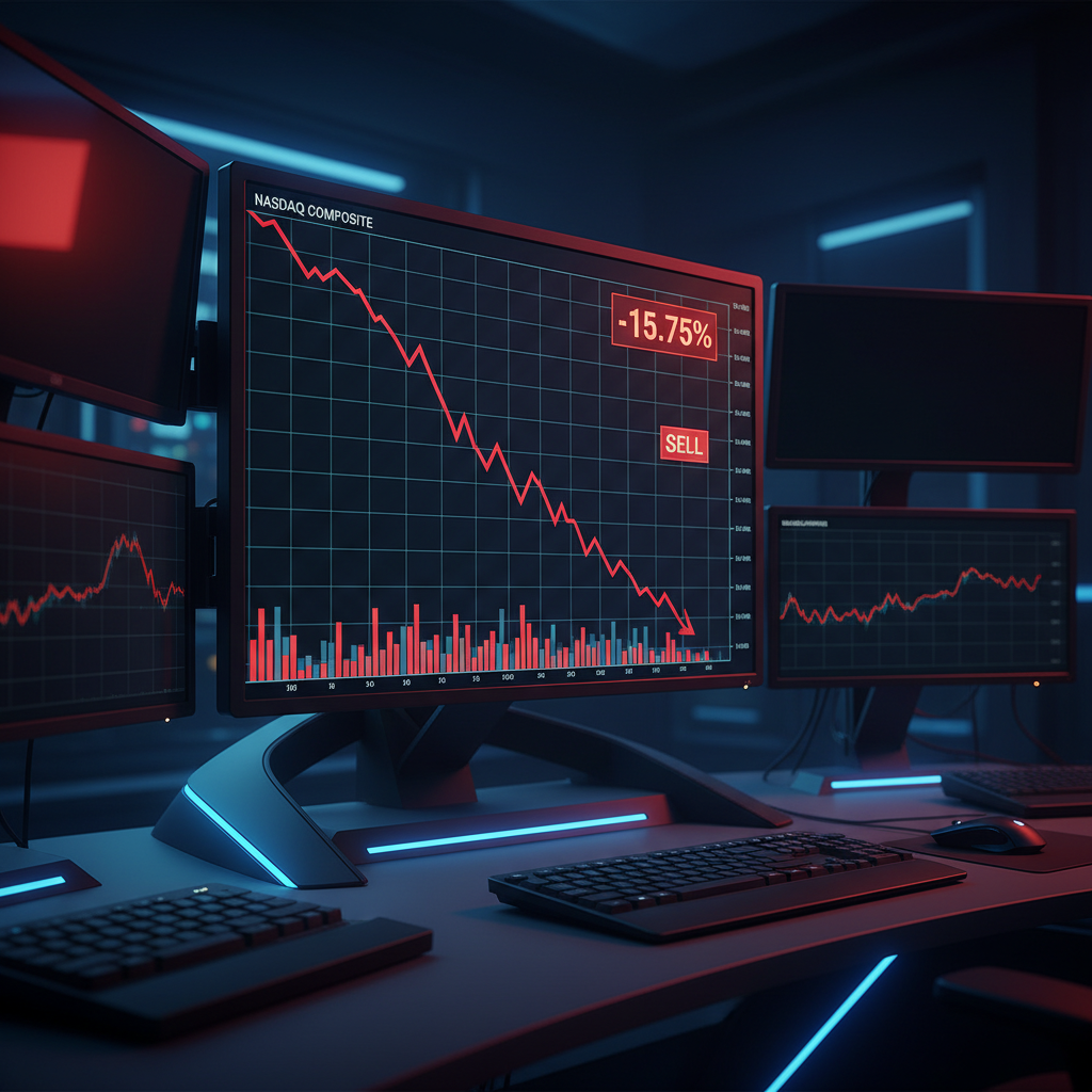 디지털 화면에 표시된 하락하는 은 시세 그래프