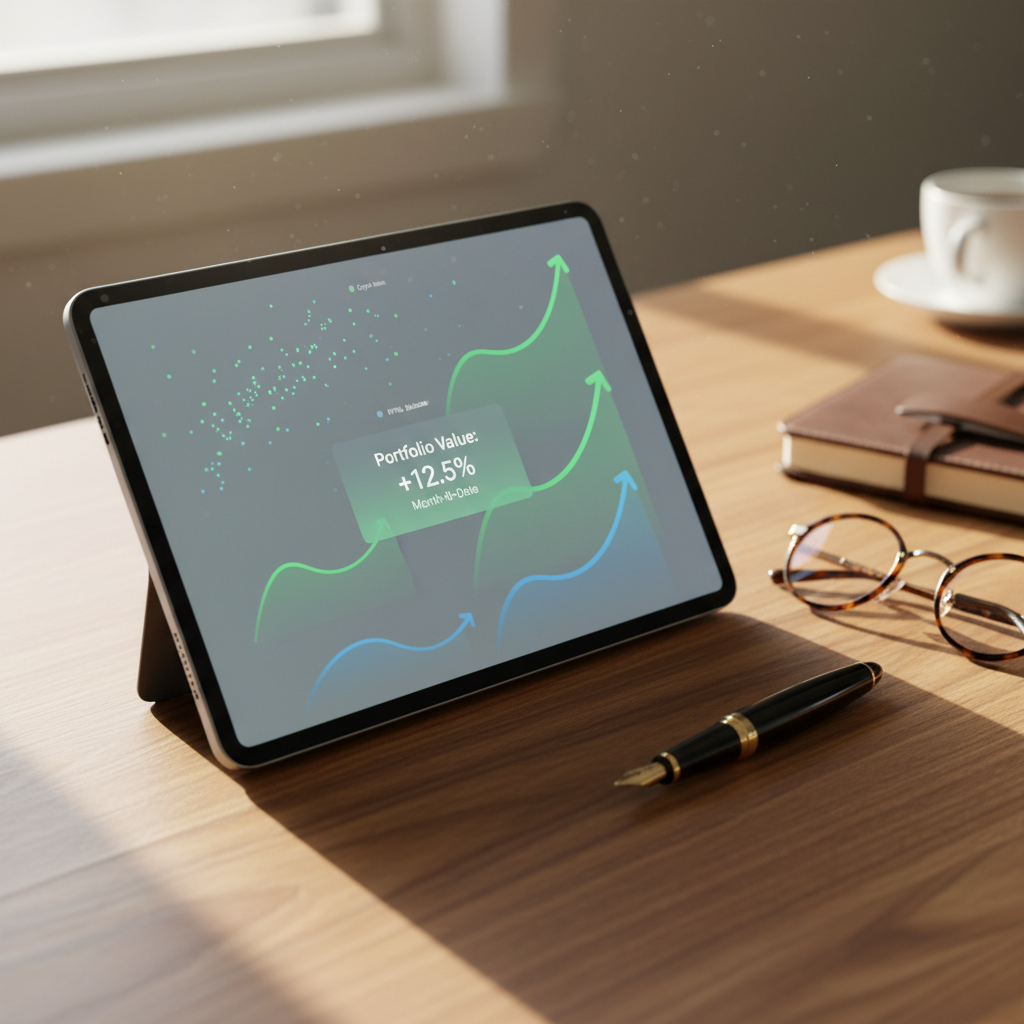 디지털 자산을 안전하게 관리하는 현대적인 자산 관리 모습