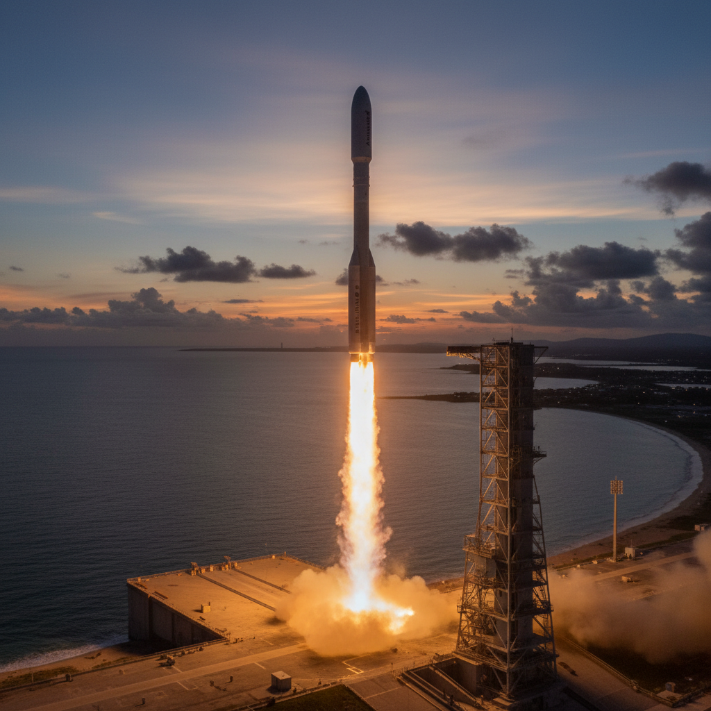 아리안스페이스 로켓 발사 장면