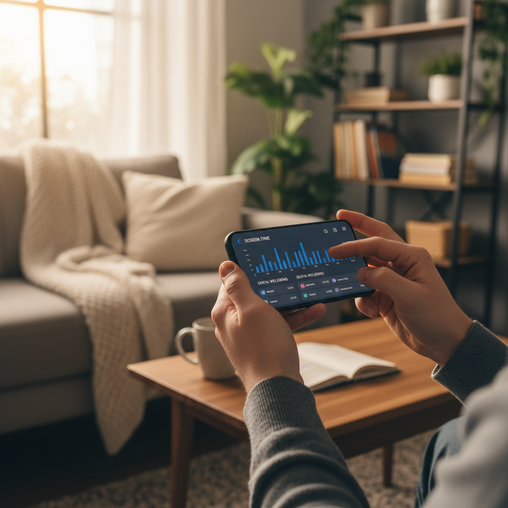 소셜 미디어 사용 시간을 조절하는 스마트폰 설정 화면