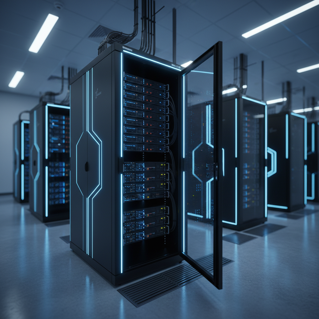 클라우드 서버와 데이터 센터의 세련된 이미지