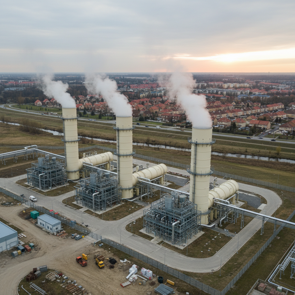 환경 오염을 유발하는 산업용 터빈