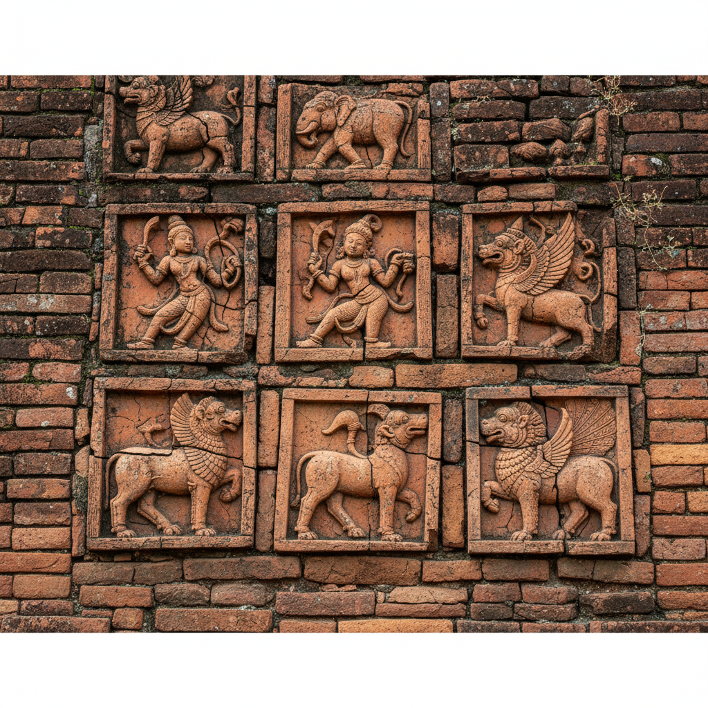 유적지 벽면을 장식한 정교한 테라코타 부조