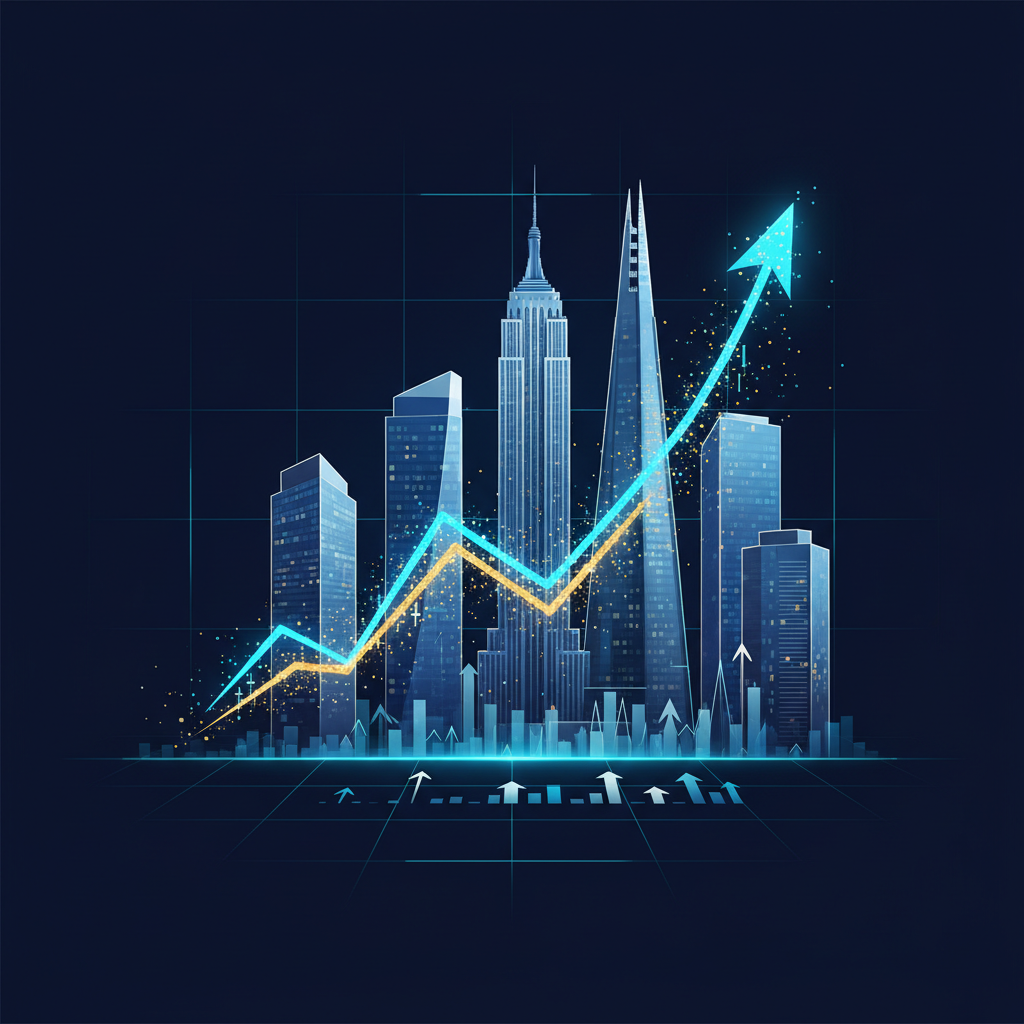미래 지향적인 기업 성장 그래프