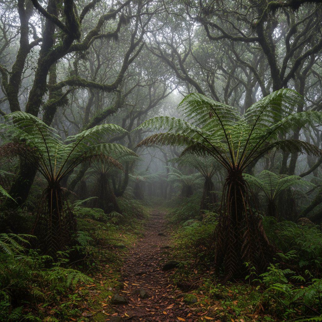 몽환적인 분위기의 숲속 트레킹 코스