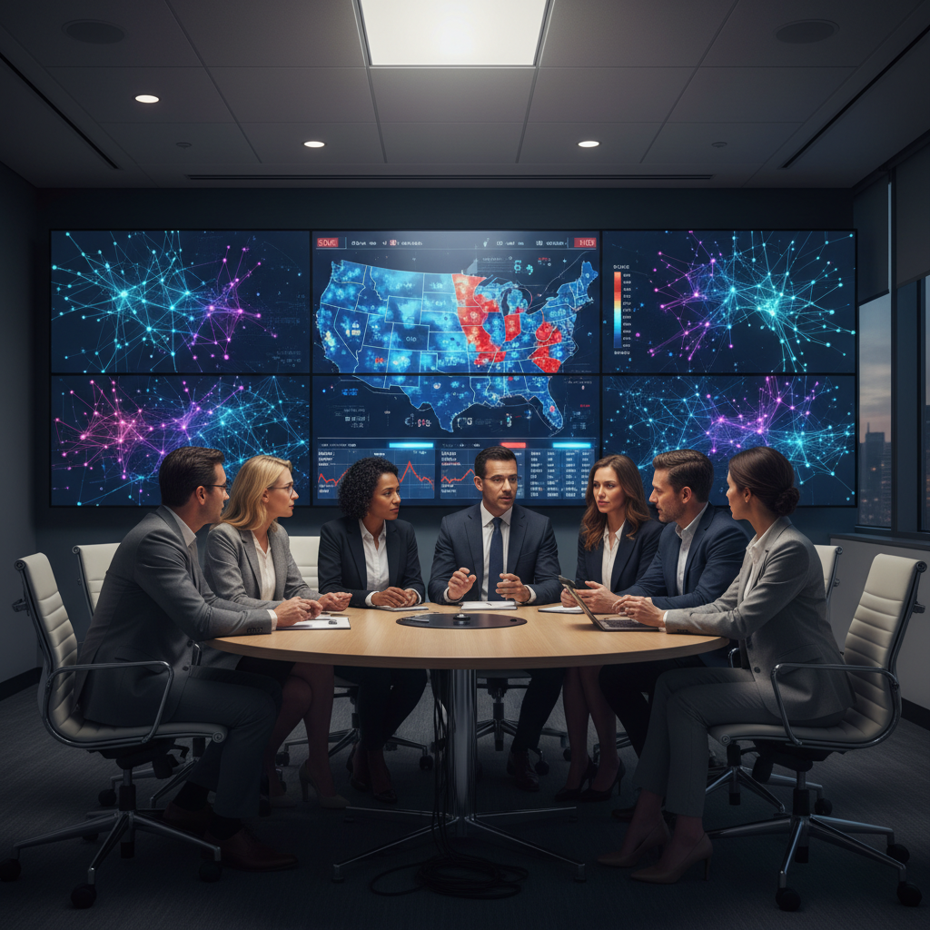 선거 캠페인 전략을 논의하는 테크 전문가들