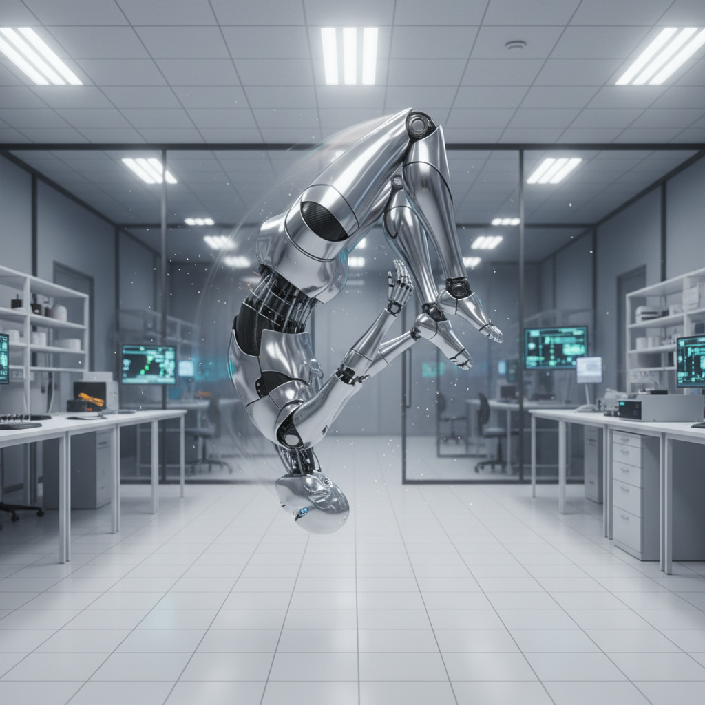 공중제비를 도는 유니트리 로봇의 모습