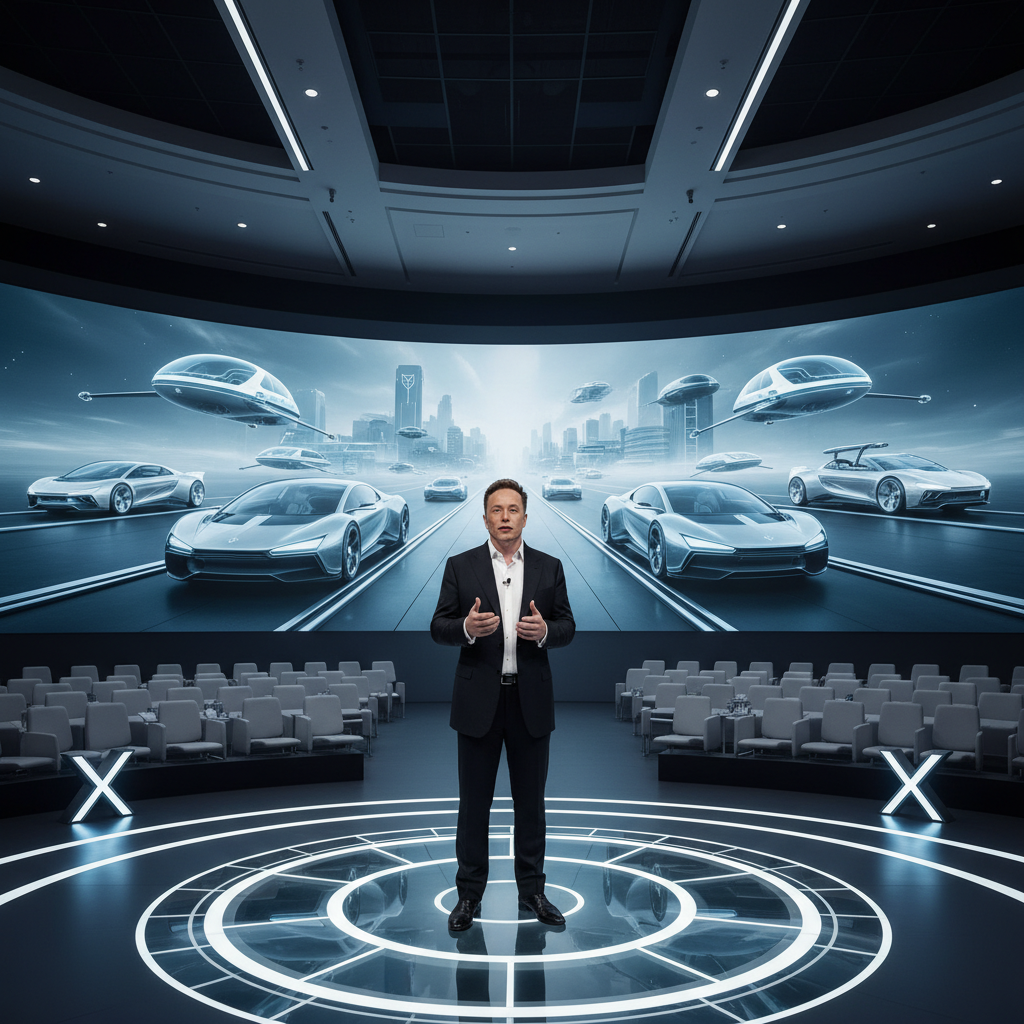 기술 컨퍼런스에서 연설하는 일론 머스크