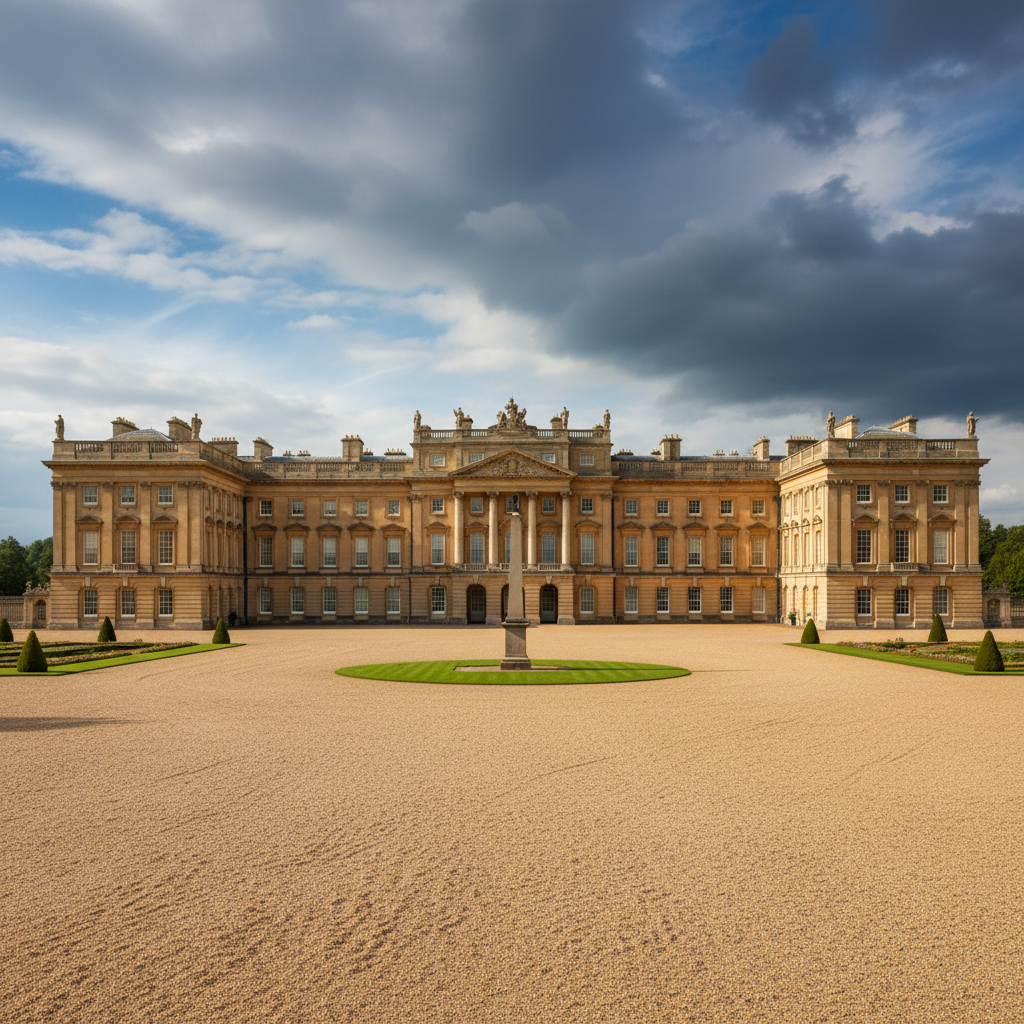 블레넘 궁전의 웅장한 정면 외관