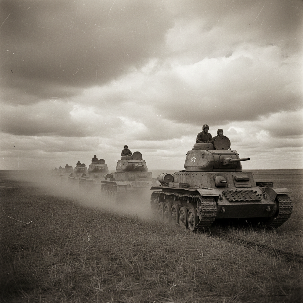 1930년대 소련 기갑 부대의 훈련 장면