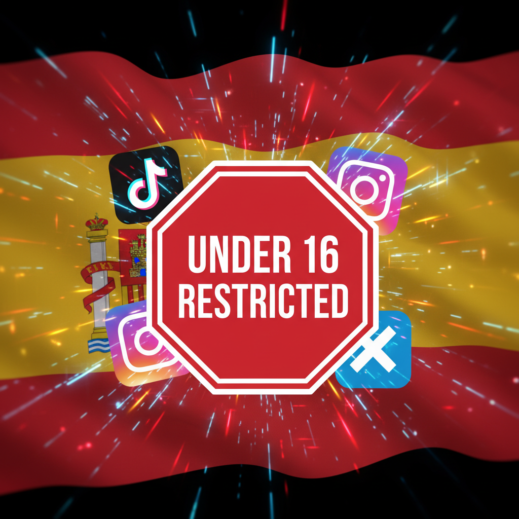 스페인의 청소년 SNS 금지 정책 시각화