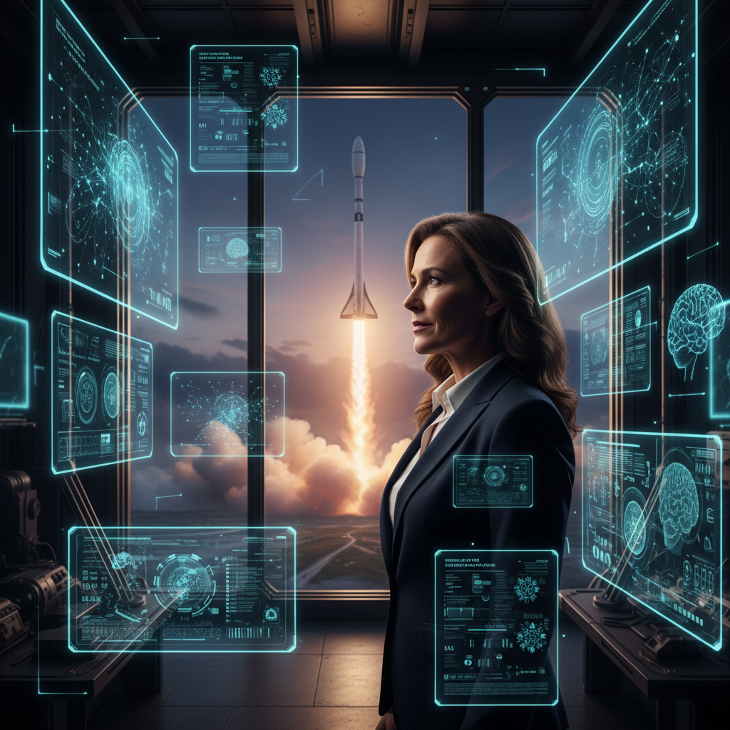 스페이스X 로켓과 미래 기술을 상상하는 일론 머스크