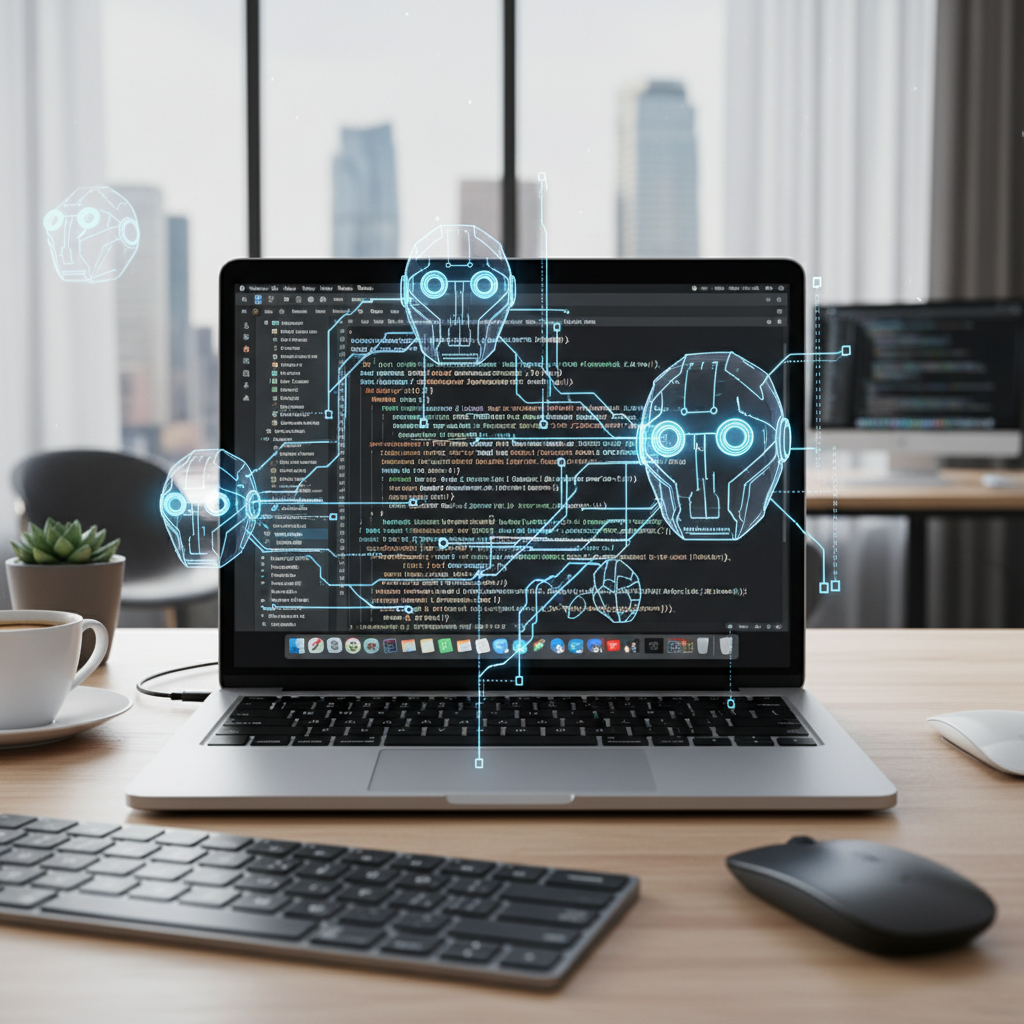 Xcode 환경에서 AI 에이전트가 코딩을 돕는 모습