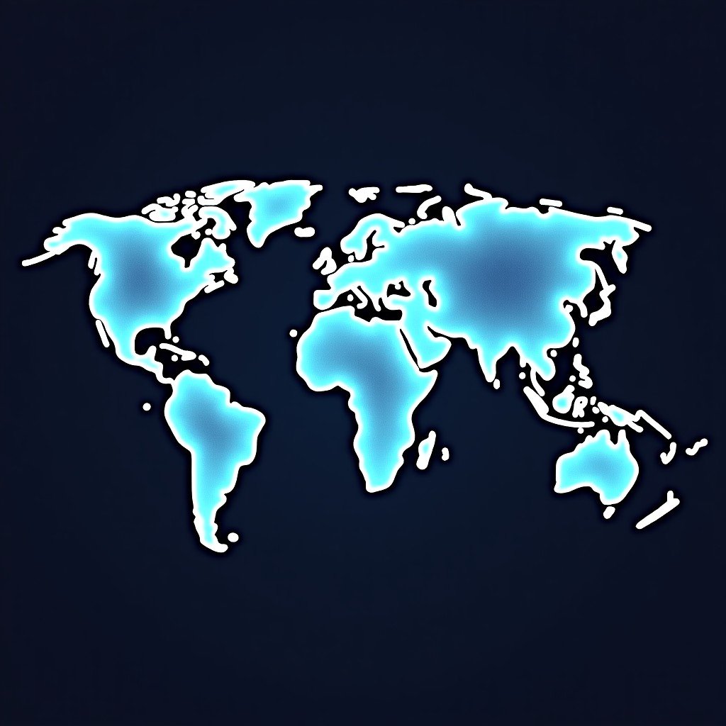 A professional and clean infographic style image of a world map with interconnected glowing lines representing global financial transactions and bond markets. Modern and high contrast with a dark blue background. 4:3
