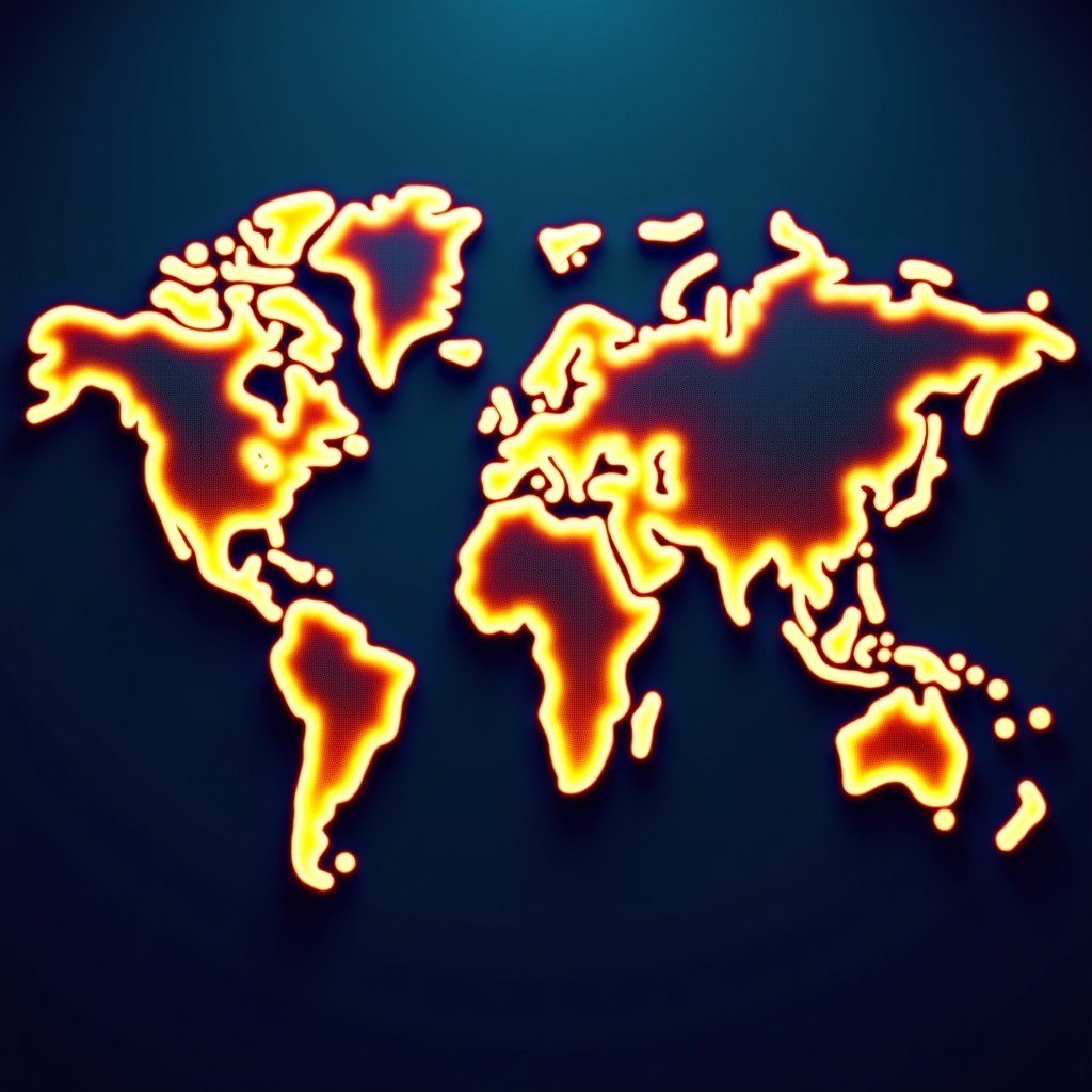 A modern artistic rendering of a world map with glowing lines connecting major global cities, representing international cooperation and collective security. The background is a deep navy blue with subtle golden gradients. Clean lines, minimalist style, high contrast, professional and sophisticated atmosphere. 1:1