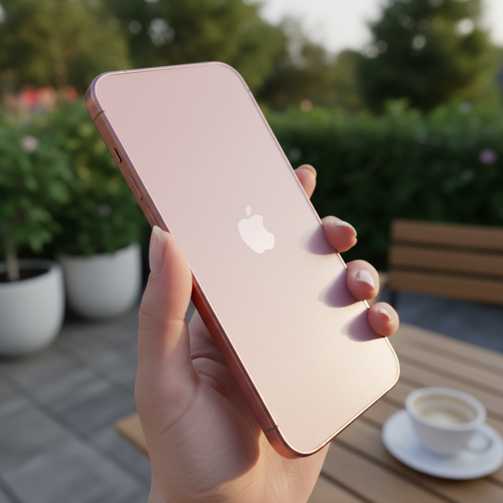 세련된 디자인의 핑크색 아이폰 17e 외관