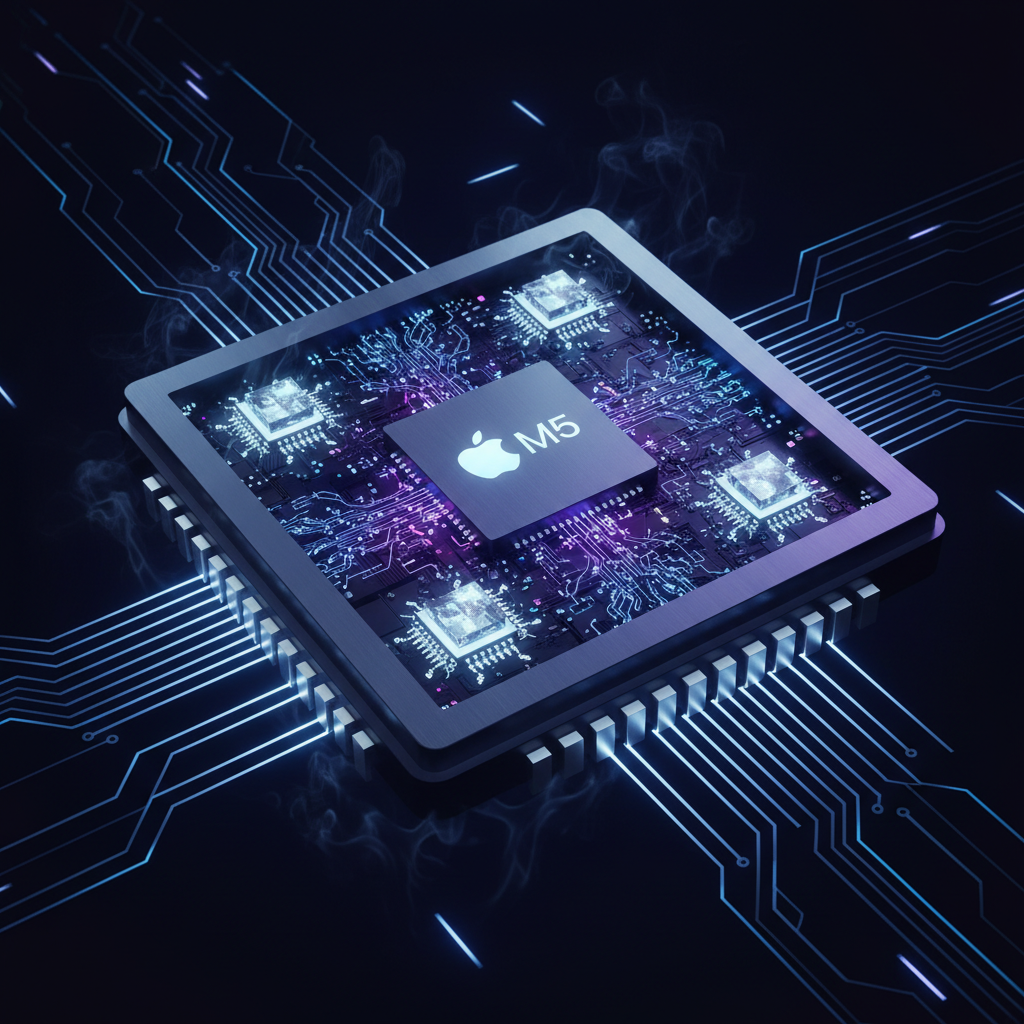 강력한 성능을 상징하는 M5 프로세서와 AI 회로