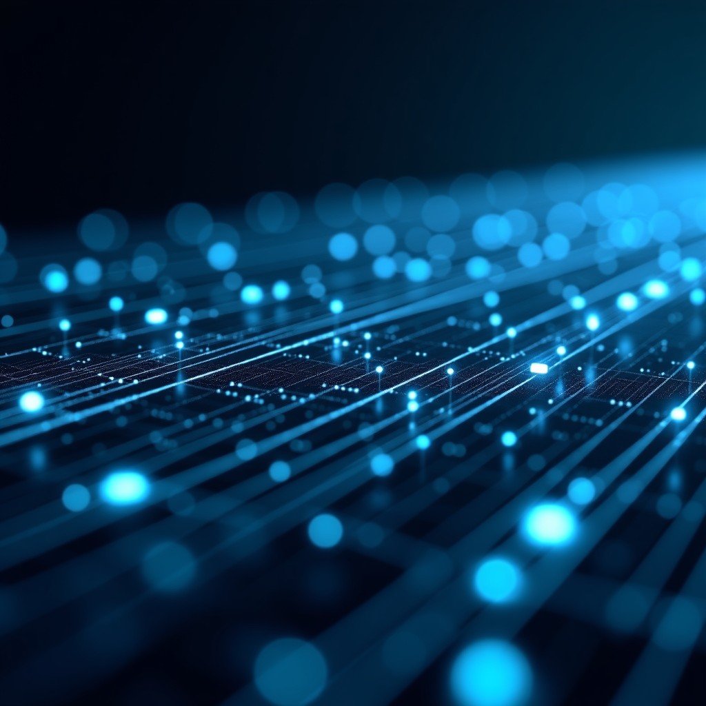 Sleek minimalist digital interface displaying complex data streams and automated agents 4:3