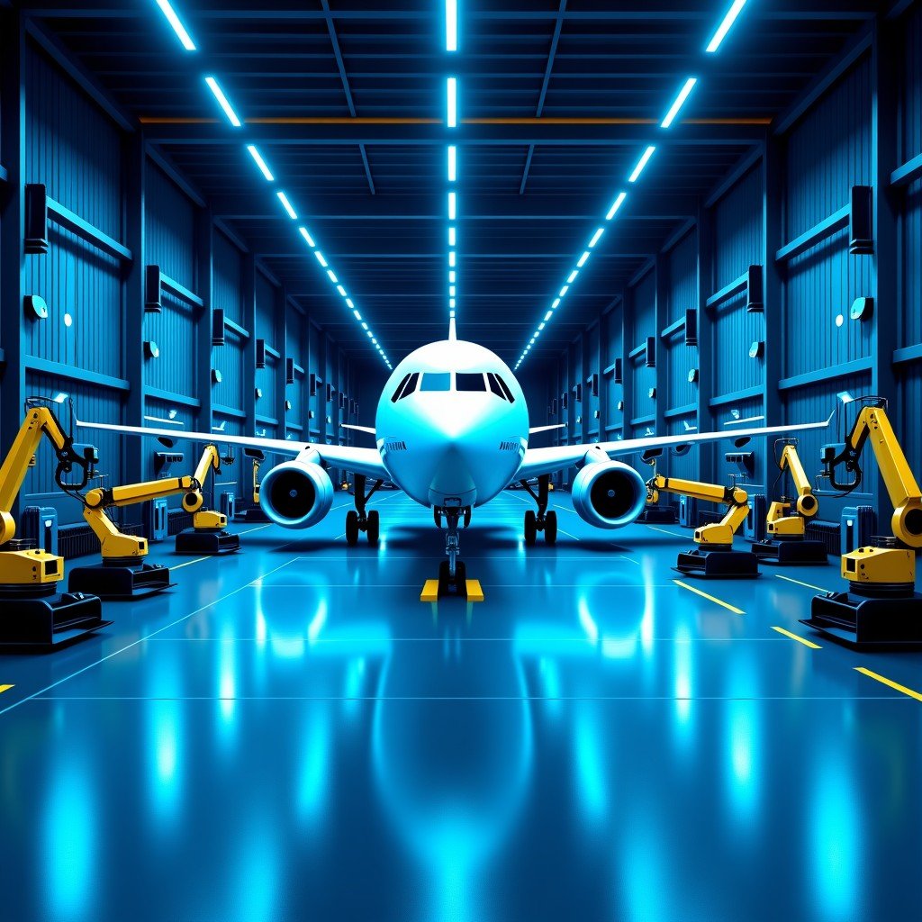 항공기 제조 공장의 분주한 모습