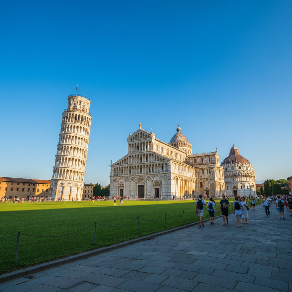 피사 대성당 광장의 전경