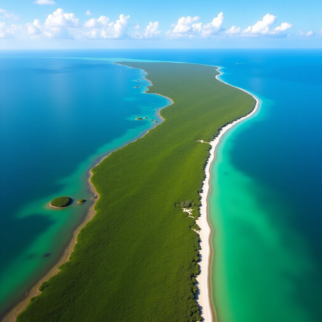 시안 카안의 푸른 바다와 자연