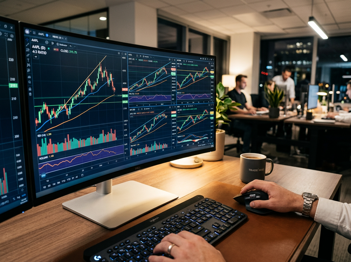 복잡한 금융 주식 차트 분석