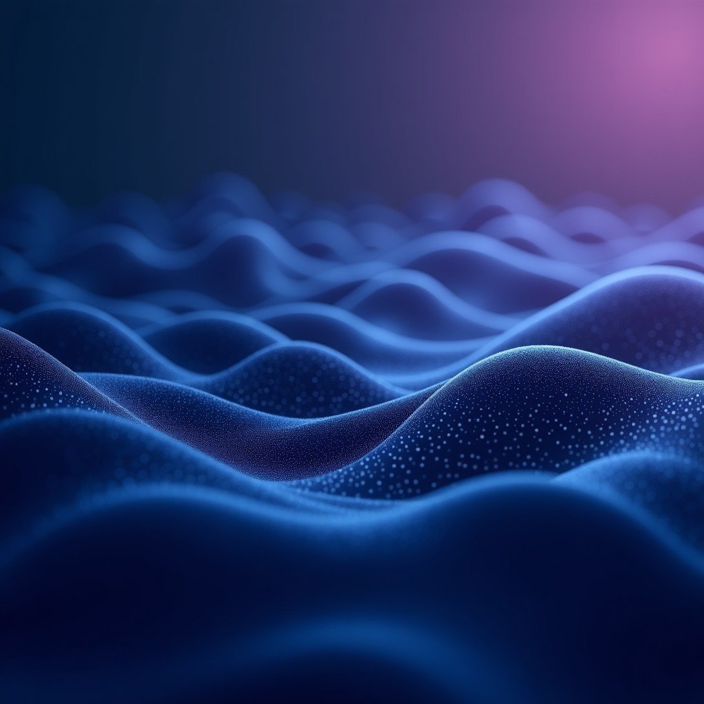 Conceptual art of digital neural networks connecting in a clean minimalist style, shades of deep blue and purple, smooth gradients, no text, ultra-realistic, 4:3