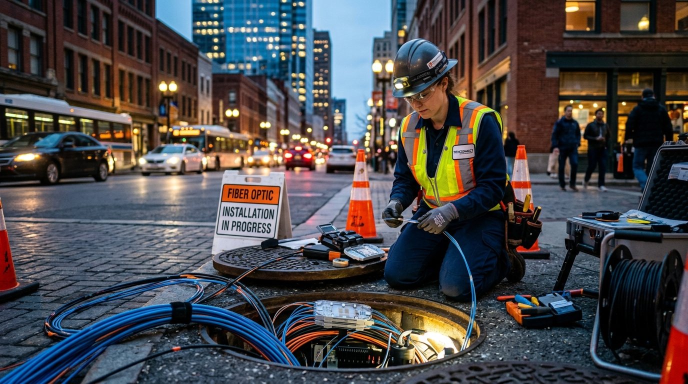 구글 파이버 광케이블 설치 작업