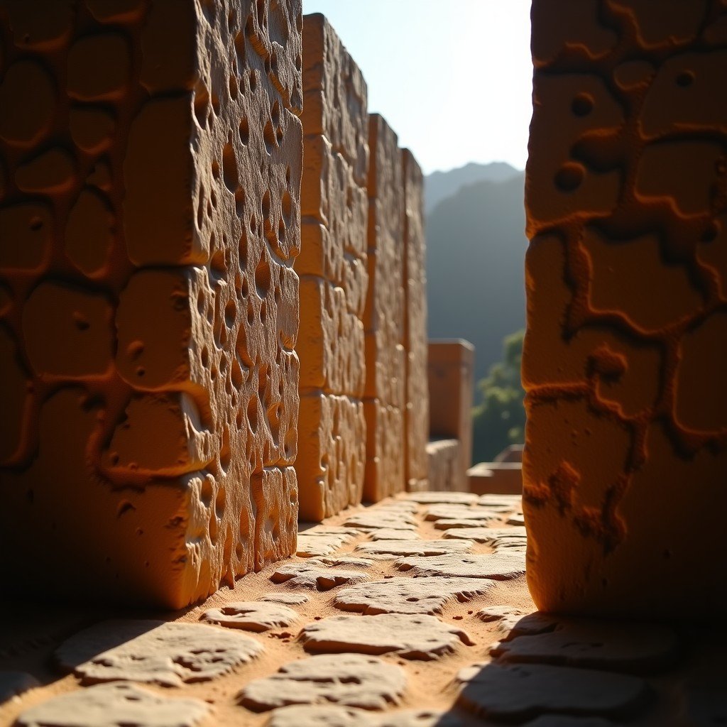 Detailed stone carvings and ancient artifacts at Monte Alban archaeological site, Zapotec culture, cinematic lighting, shallow depth of field, 4:3 aspect ratio