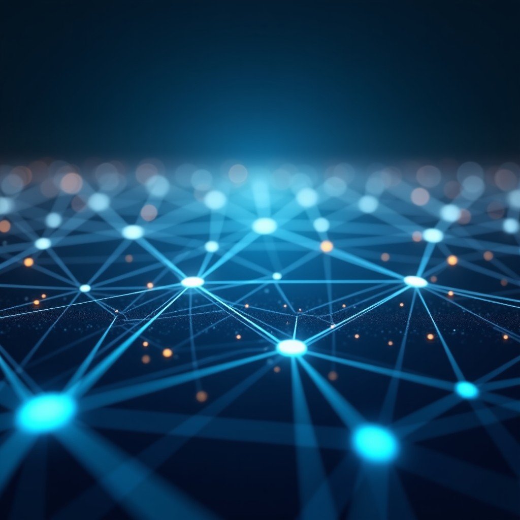 A wide angle view of a digital landscape showing interconnected nodes of information, soft ambient lighting, clean and modern aesthetic, professional composition, 16:9