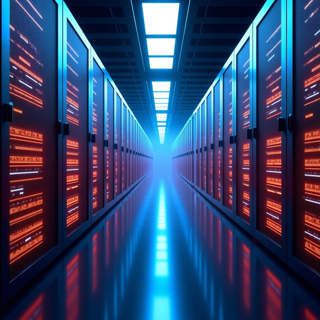 대규모 데이터 센터 내부