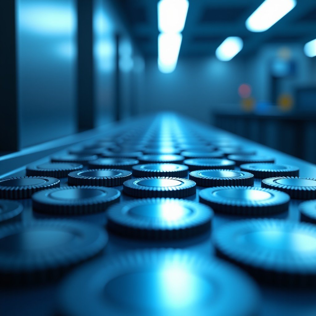 마이크론 반도체 웨이퍼 클로즈업