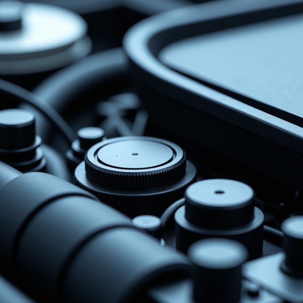 Close up of a modern car sensor array, realistic shot of automotive engineering, high detail, balanced lighting, professional photography style, 4:3 ratio.