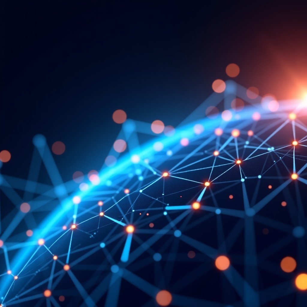 알리바바 로고와 디지털 데이터 그래픽