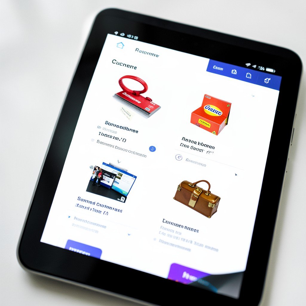 Close-up of a digital tablet showing comparison of various consumer products in a modern UI design, clean navigation, bright and professional lighting, high detail, 16:9 aspect ratio.