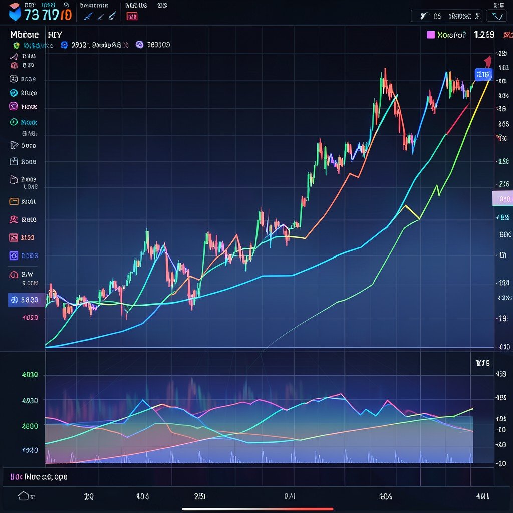 Professional stock market analysis environment with clean digital charts and optimistic growth trends, 16:9 ratio