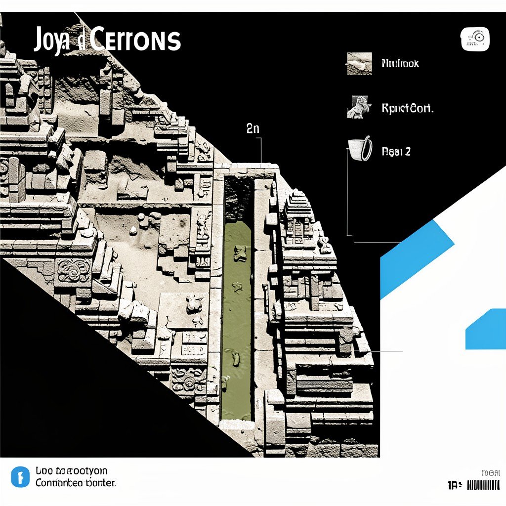 Cross section of ancient Mayan irrigation canal at Joya de Ceren, clean infographic, modern layout, high contrast, NO KOREAN TEXT, 1:1