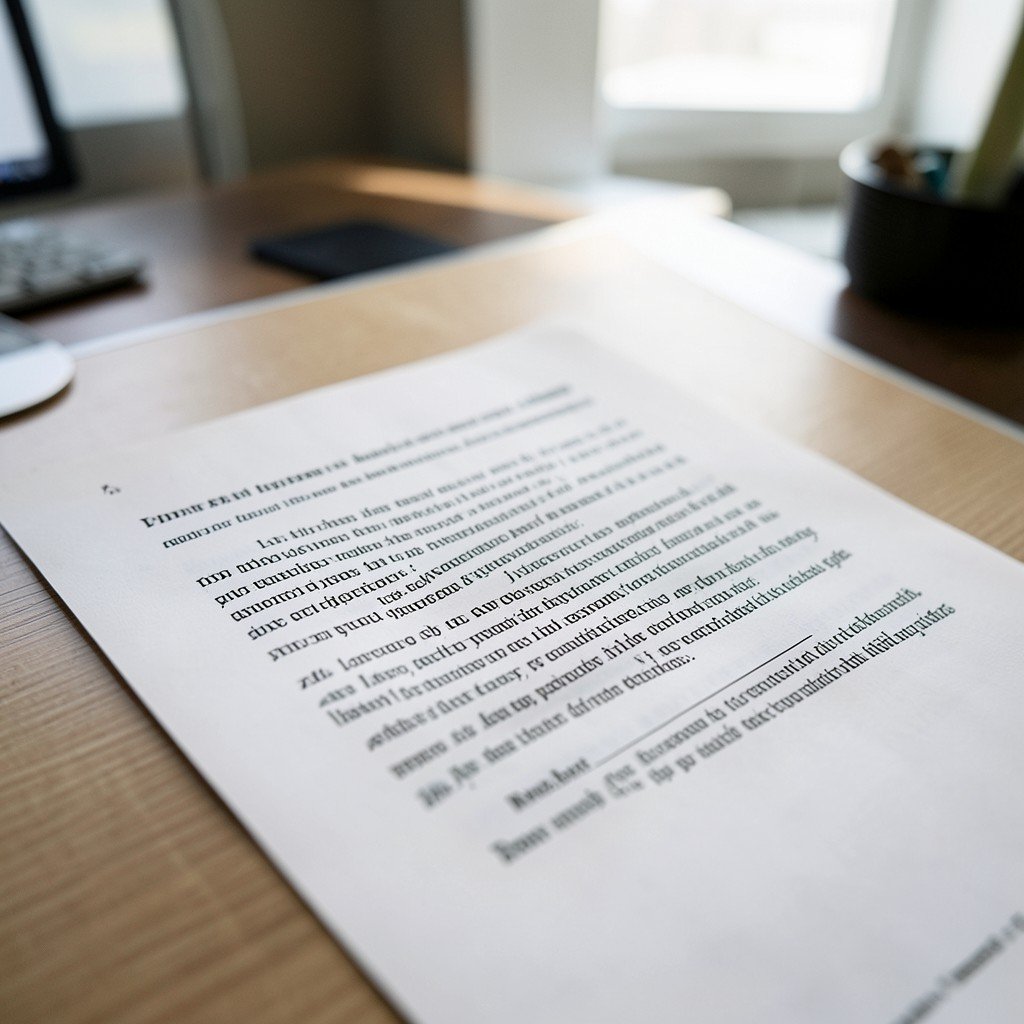 Close up of a formal letter on a desk asking lawmakers to disavow tech donations, serious tone, office setting, natural lighting, no text, aspect ratio 4:3