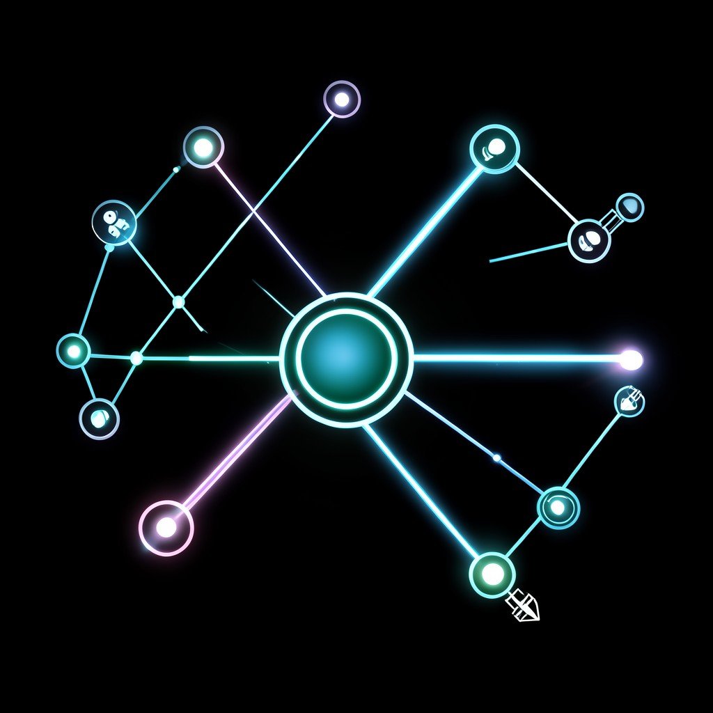 An abstract illustration of connected nodes and glowing pathways representing AI agents and tools, no visible text, no logos, no watermark, aspect ratio 1:1
